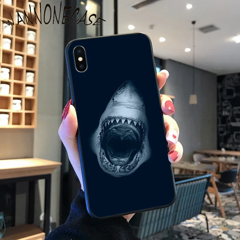 Sengit hiu dan gurita DIY Cetak Gambar Untuk iPhone 8 7 6 6S Plus X XS MAX 5 5S SE XR 11 11pro promax Ponsel