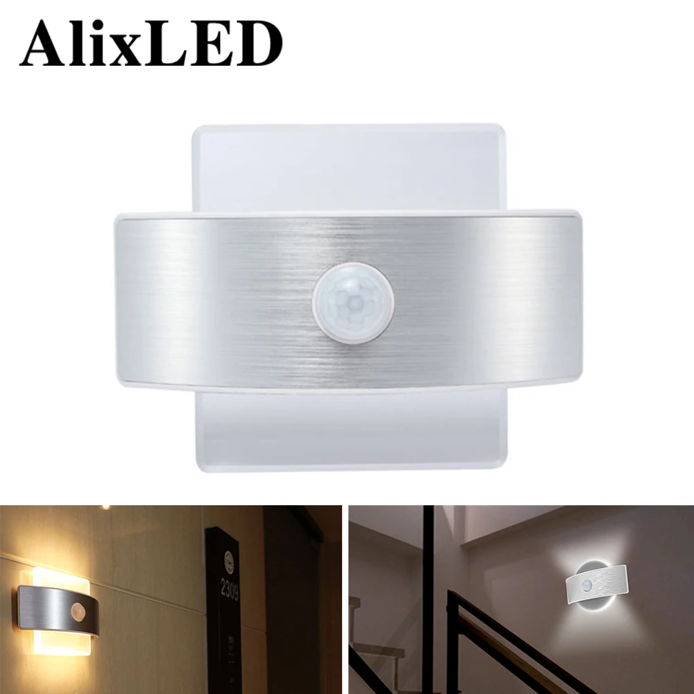 

Rechargeable LED Night Light PIR Motion Sensor lamp bedroom decor lights Wireless Infrared Wall Lamps Creative decorative lamp