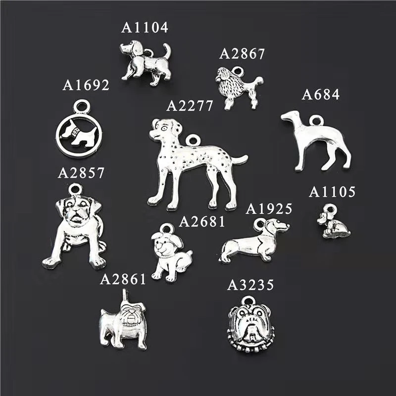 

15Pcs Antique Sliver Hound Dog Charms Whippe Greyhound Dog Pendant Making Bracelet Keychain Diy Jewelry Accessories