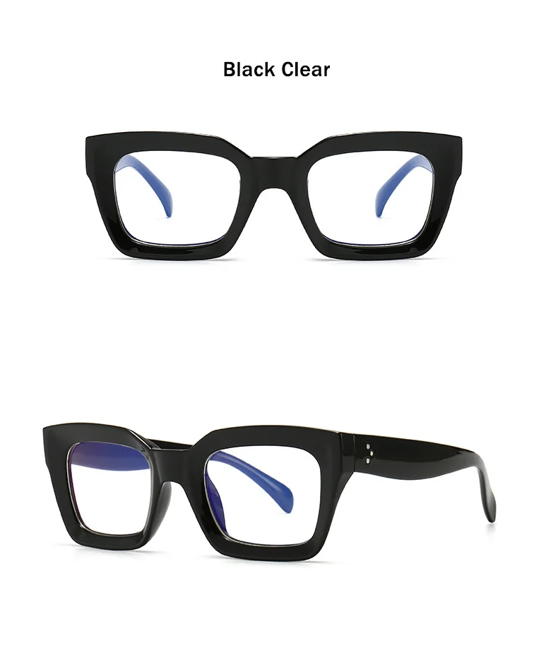Square Sunglasses Women Retro Gradient Clear Lens Glasses_voghion.com