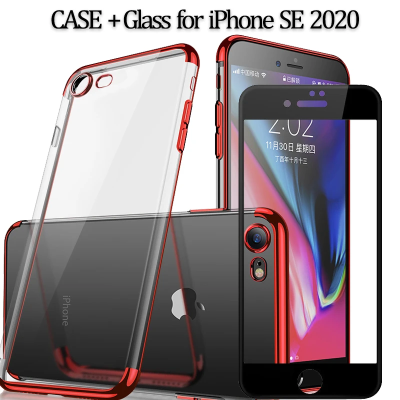 360 フル Iphone Se ケース ガラス Tpu 超薄型クリア Iphone Se カバー Se2 S E 2rd Case Iphonese ソフト Se ケース Phone Case Covers Aliexpress