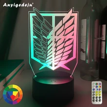 

Colorful Anime Two Tone Lamp Attack on Titan for Kid Bedroom Decor Birthday Gift Manga AOT Attack on Titan Two Tone Led Light