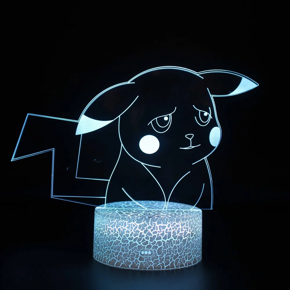 3D USB акриловый ночной Светильник Покемон s Настольный безделушки светодиодный светильник настольные лампы для спальни офисный Декор подарок красочная лампа орнамент - Цвет: A4
