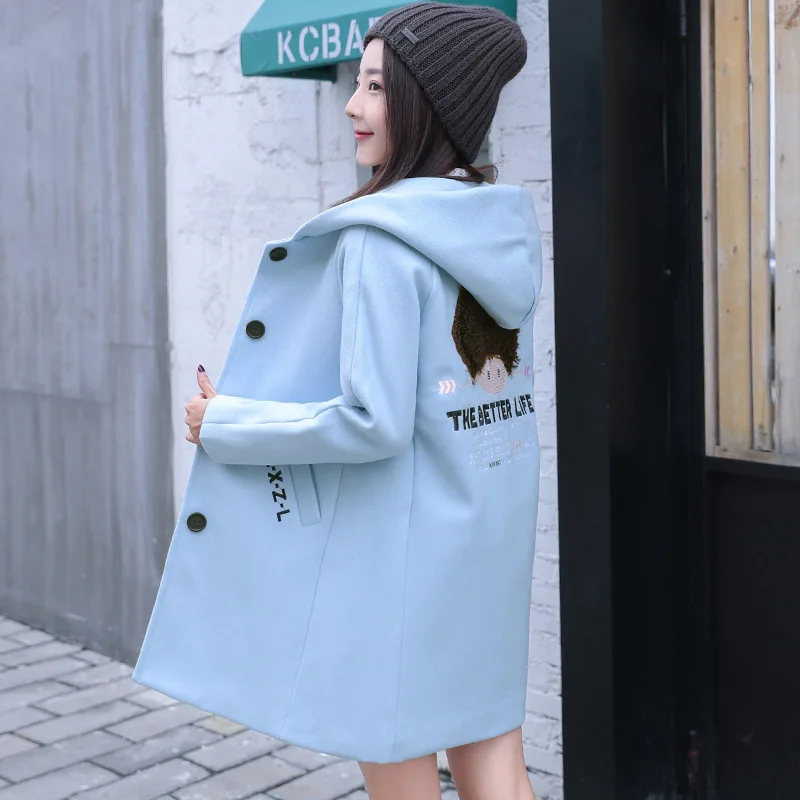 

2018 Autumn And Winter New Style GIRL'S Korean-style plus Thick Cotton Woolen Jacket Junior High School Students Winter Woolen O