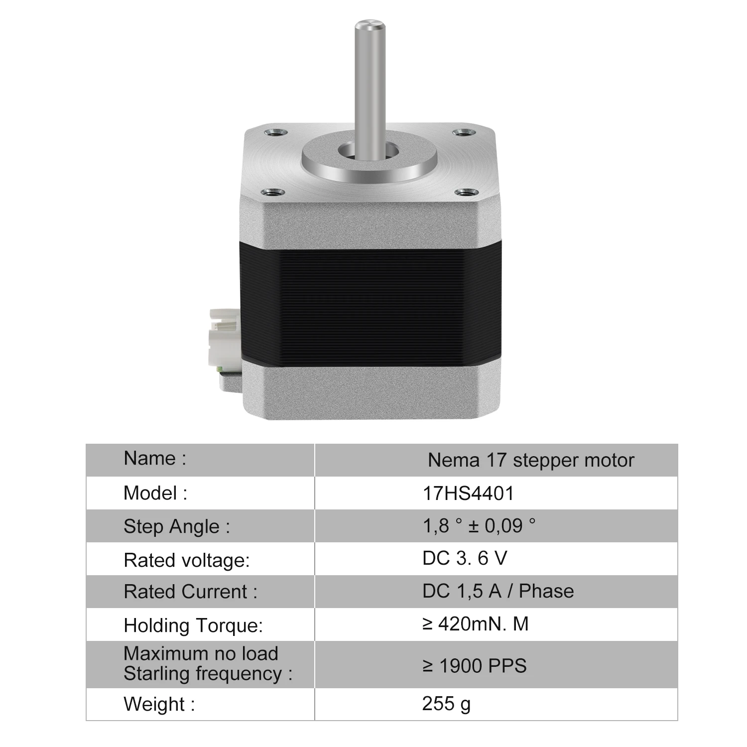 Usongshine 5PCS 17HS4401 Nema17 Stepper Motor 4-lead 42 Motor 42BYGH 1.5A with Line for 3D Printer CNC Laser Engraving Machine