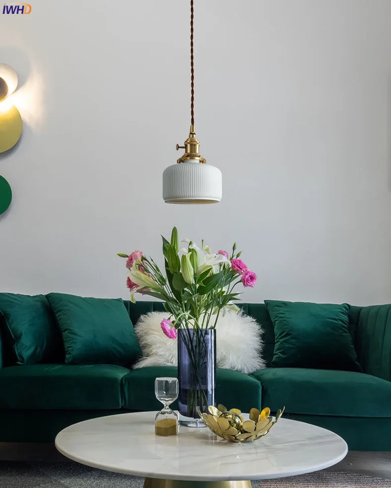 Nordic Style Ceramic Pendant Lights Fixtures Bedroom Dinning Living Room Light Modern LED Pendant Lamp Lighting Luminaire (15)