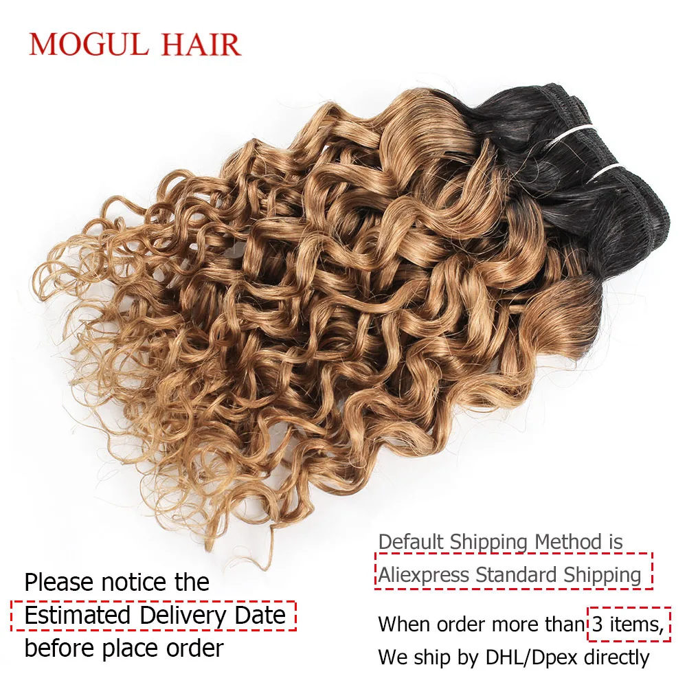 MOGUL волосы 50 г/шт. 4/6 пряди с закрытием волна воды Омбре медовый блонд бразильские Remy человеческие волосы коричневый короткий Боб Стиль