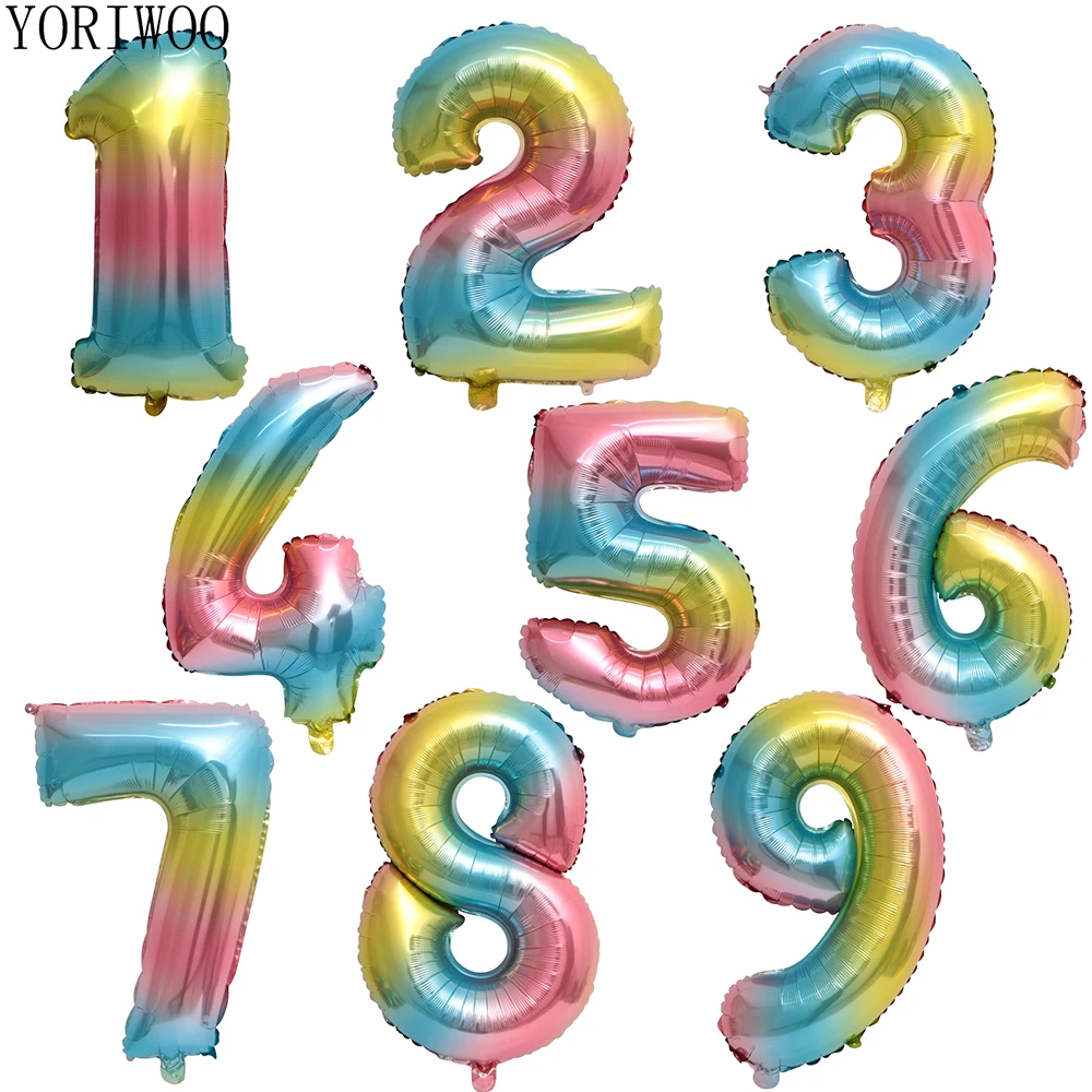 2 Colors Helium Number Foil Balloons Wedding For Kids Birthday Party Decor new 