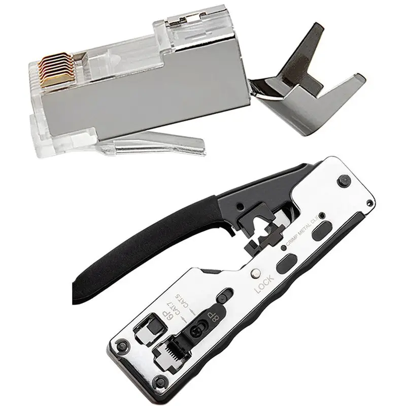 1 комплект Обжимные Щипцы для электросвязи инструмента Rj45 и 50 шт. Rj 45 сетевые