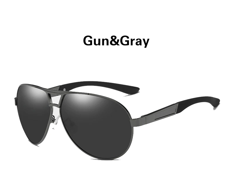 Gray Gray Фирменный дизайн, мужские поляризованные солнцезащитные очки, мужские очки для вождения, зеркальные Поляризованные Ретро солнцезащитные очки, металлическая оправа UV400 - Цвет линз: Gray Gray