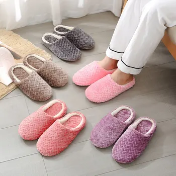 

Women Slippers Bottom Soft Home Shoes Cotton Men Slippers Indoor Slip-On Shoes Bedroom Slides Women Comfortable Shoes For Couple