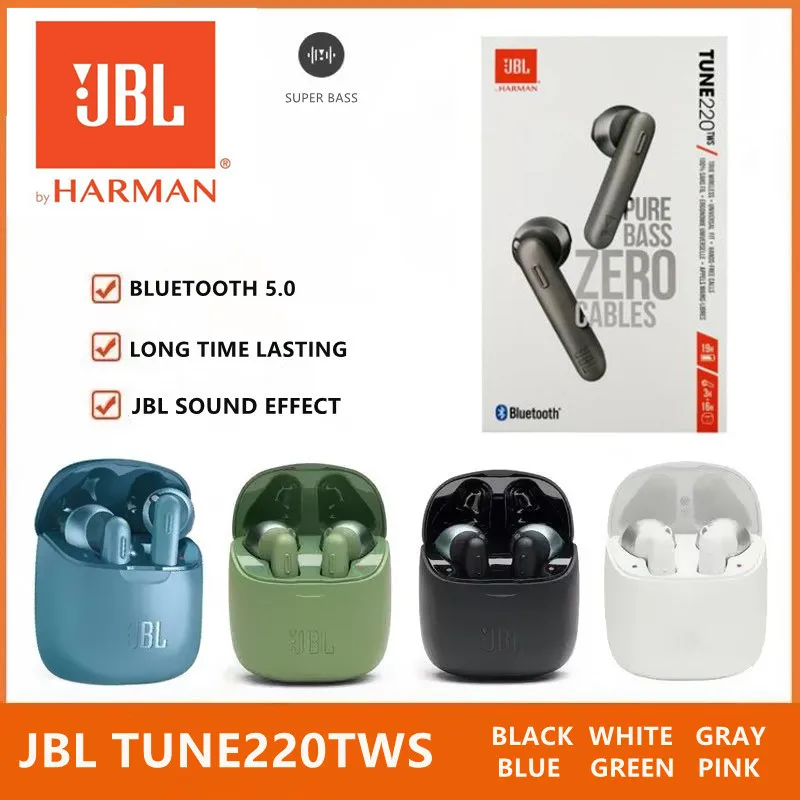 JBL T220TWS True Wireless Bluetooth Earphones TUNE 220TWS Stereo Earbuds Bass Sound Headphones Headset with Mic | Электроника