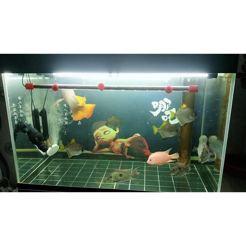 Free Shipping HD Background Myth Nezha Fish Tank Aquarium Decoration Picture Poster With Glue | Дом и сад