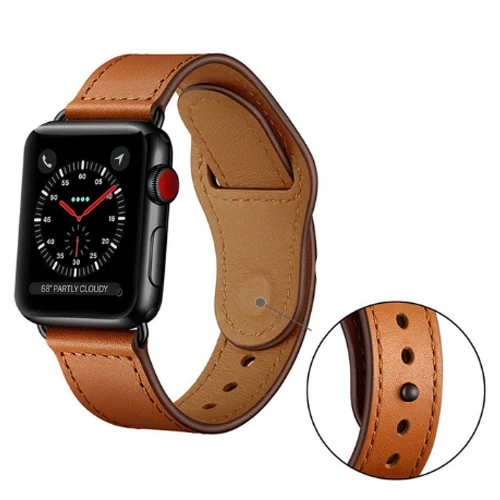 Лидер продаж кожаный ремешок для наручных часов Apple Watch серии 3/2/1 Спортивный Браслет, 42 мм, 38 мм, correa, ремешок для наручных часов iwatch, 4 полос 40 мм 44 мм