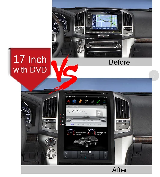 

Tesla Vertiacal Screen PX6 17 INCH Android 9.0 Car Radio Player GPS Navigation Stereo Multimedia For TOYOTA LAND CRUISER LC200