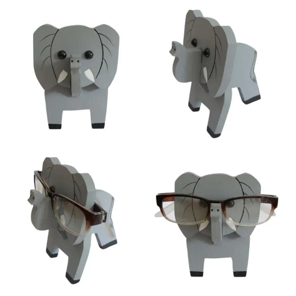Gidenfly Porta occhiali in legno elefante/panda/procione/tigre Porta occhiali in legno per la decorazione di casa e ufficio, 