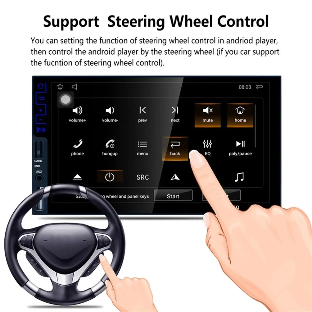 

K9 7" Touch Capacitive Screen For Android 5.1 Player Car DVD Wifi Connect GPS Navigation FM/AM Radio Tuner