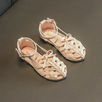 

Children's Sandals 2020 Spring And Summer New Style Candy-Colored Pump Girls Hollow out Shoes Rome Woven Shoes