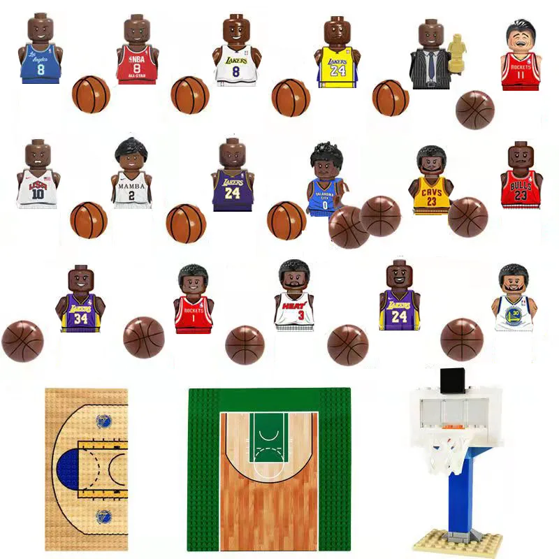 15pcs/set Basketball Stand Court DIY Building Block Set 3D Construction Brick Educational Toy for Children Christmas Gifts | Игрушки и