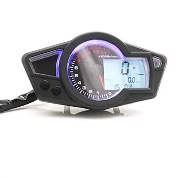 

Motorcycle Kmh/Mph Digital LCD Gauge Speedometer Tachometer Odometer Cafe Racer Old School Street bike