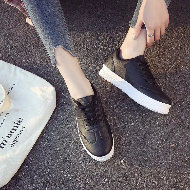 

White Shoes Spring And Autumn Women's 2019 New Style Versatile Korean-style Base Autumn And Winter Shoes Online Celebrity Winter