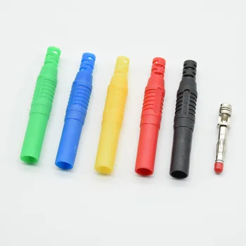 

2pcs Male 4mm Banana Plug Straight Insulated Safety Wire Solder DIY Connectors Instrument test plug high current voltage gauge