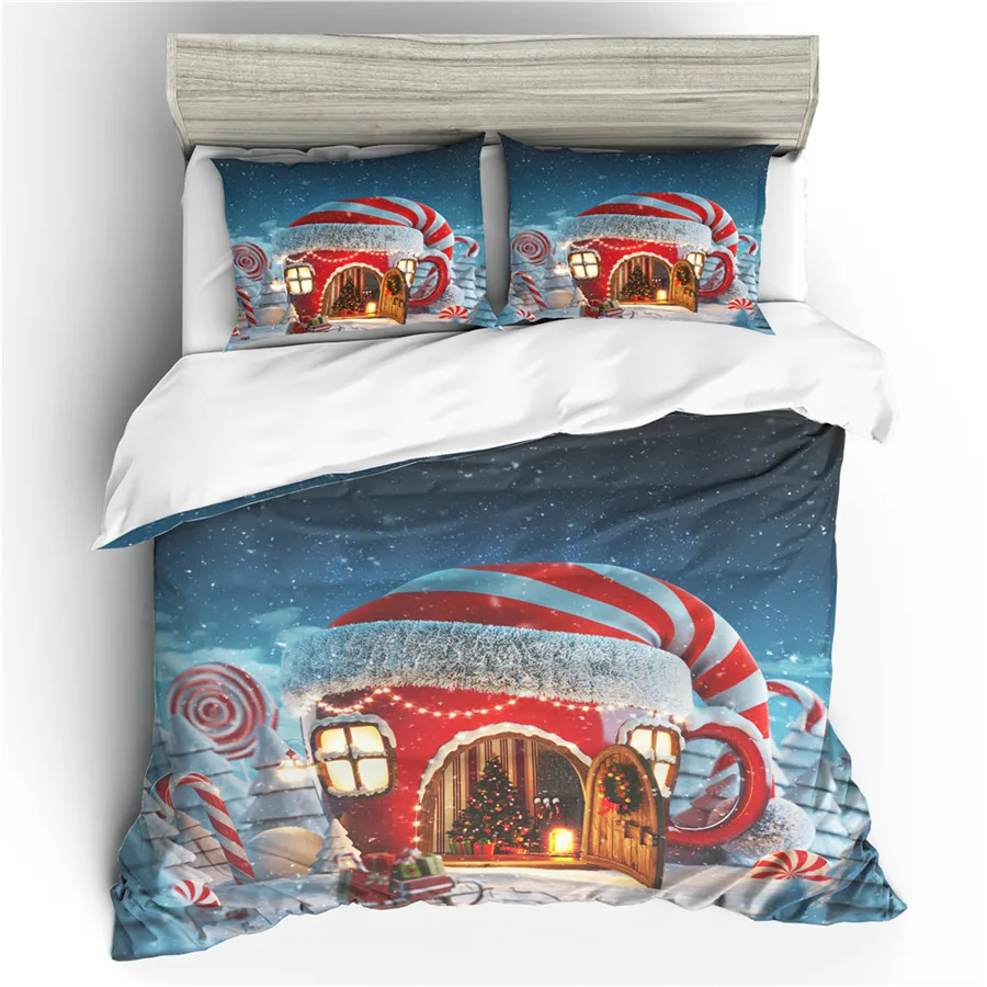 

A Bedding Set 3D Printed Duvet Cover Bed Set Christmas Home Textiles for Adults Bedclothes with Pillowcase #SDJ28