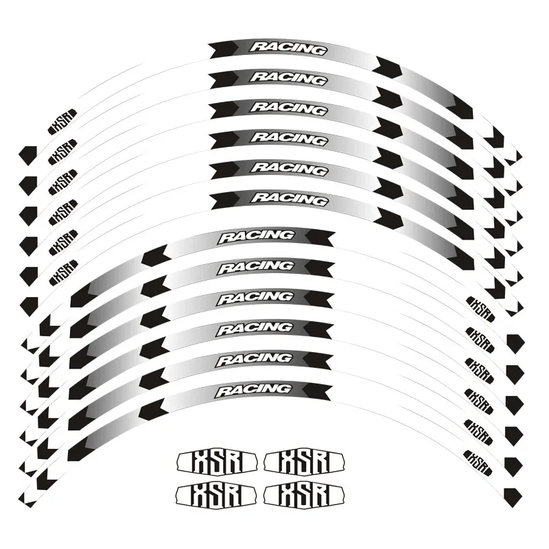 

NEW Motorcycle wheel sticker stripe reflective waterproof wheel rim sticker 12 stripes for Yamaha xsr XSR 700 XSR900