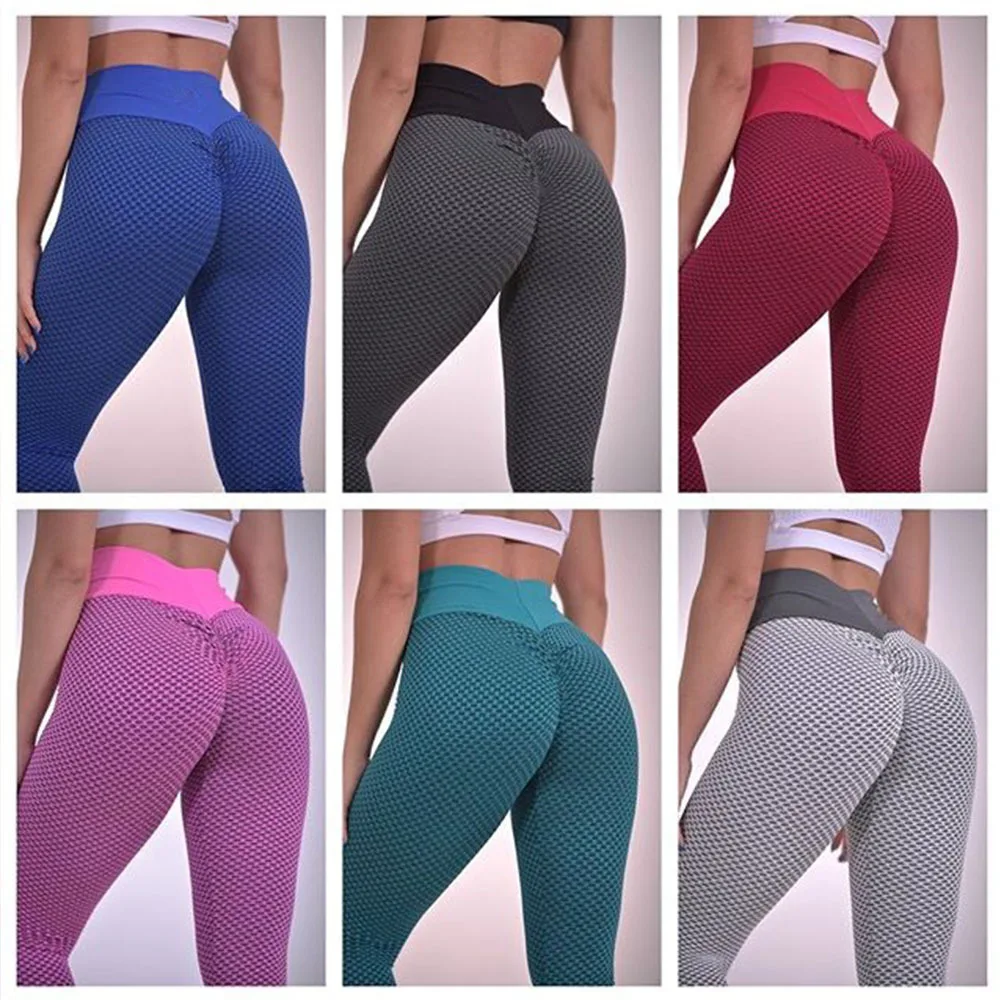 khaki pants NORMOV Seamless Jacquard Leggings High Waist Fitness Raises Butt Sexy Running Pants Women Workout Slim Stretchy Hip Leggings fashion clothing