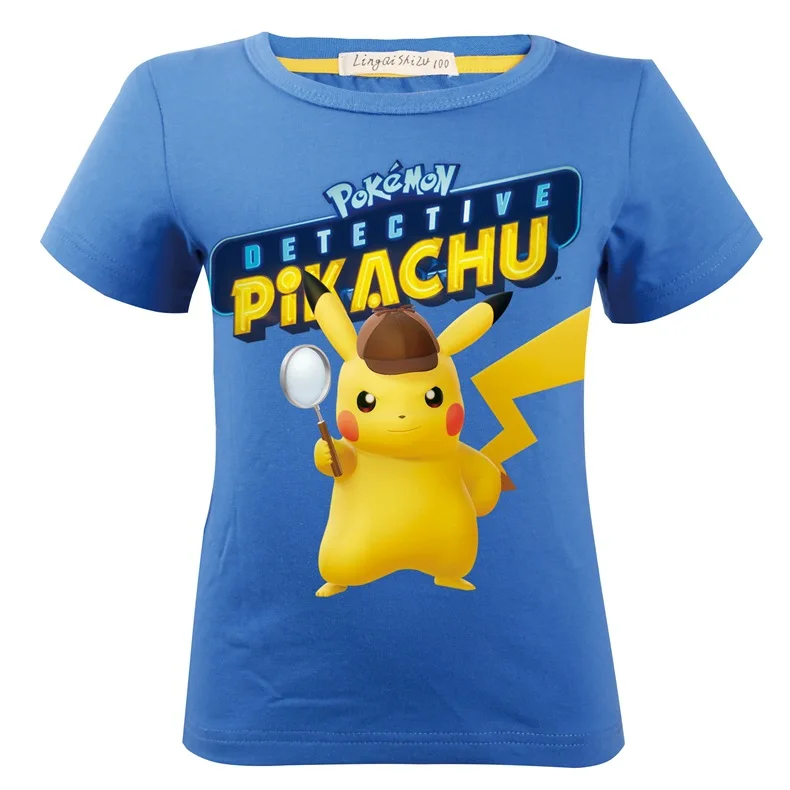 Children Pikachu Clothing Kids Tees Top Baby Tshirt Boys Cartoon Pokemon Print Clothes Boys Tops 3D Funny T-shirts Costume