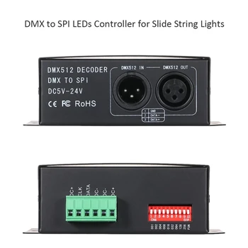 

Leds Controller Working with Console for Slide String Lights At Dj Clue Bar Ktv Stage Dc 5-24V Rgbw Dmx512 Decoder Dmx To Spi Si