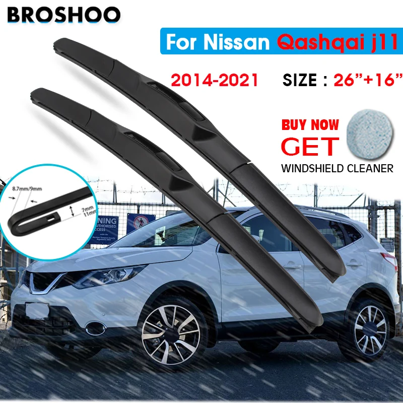 Car Wiper Blade For Nissan Qashqai J11 26"+16" 20142021 Windscreen