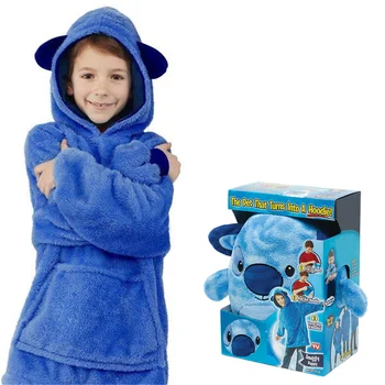 

2019 Children's Warm Blanket Sweatshirt Pet Shaped Wearable Hoodie Nightdress Oversized Sweatshirt Winter Home Service Clothing