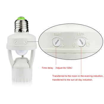 

360 Degrees Switch LED Light E27 Infrared Motion Lamp Socket Sensor Home Adjustable Holder Automatic Practical Screw Accessories