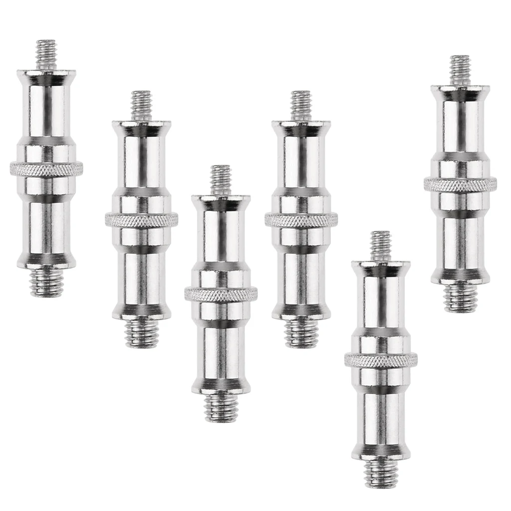 6pcs Double End Stud 1 4 And 3 8 Adapter Spigot Male Screw For Light