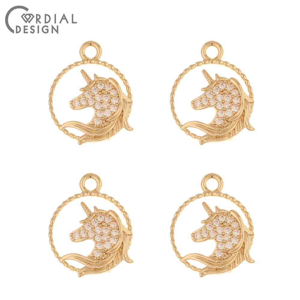 Cordial Design 50Pcs 14*18MM Jewelry Accessories/DIY Charms/Animal Shape/CZ Pendant/Hand Made/Jewelry Findings & Components - cordial