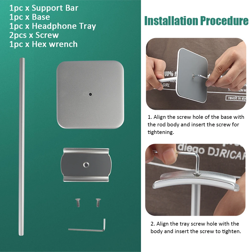 Hanger Table Portable Non Slip Detachable Universal Holder Headphone Stand Display Storage Organizer Support Bar Aluminum Alloy