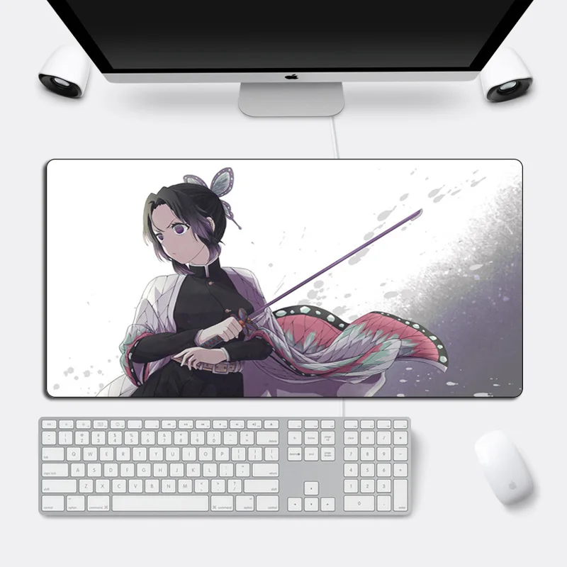 Большой коврик для мыши Kimetsu no Yaiba 60x30 см, геймерский коврик с блокировкой края, игровой коврик для ноутбука, компьютера, клавиатуры