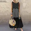 Women's Bohemian Ruffle Sundress 2022 ZANZEA Summer Sleeveless Floral Printed Maxi Long Dress Casual Loose Party Tanks Vestido ► Photo 1/6