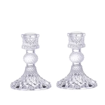 

Crystal Candle Holder Nordic Home Decoration Wedding Candelabrum Candlestick Sets Decoration Kandelaar Glass Candle Stick DD60ZT