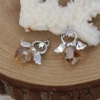 Zinc Based Alloy Faceted Glass Angel Charms Silver Color Faceted 21mm( 7/8