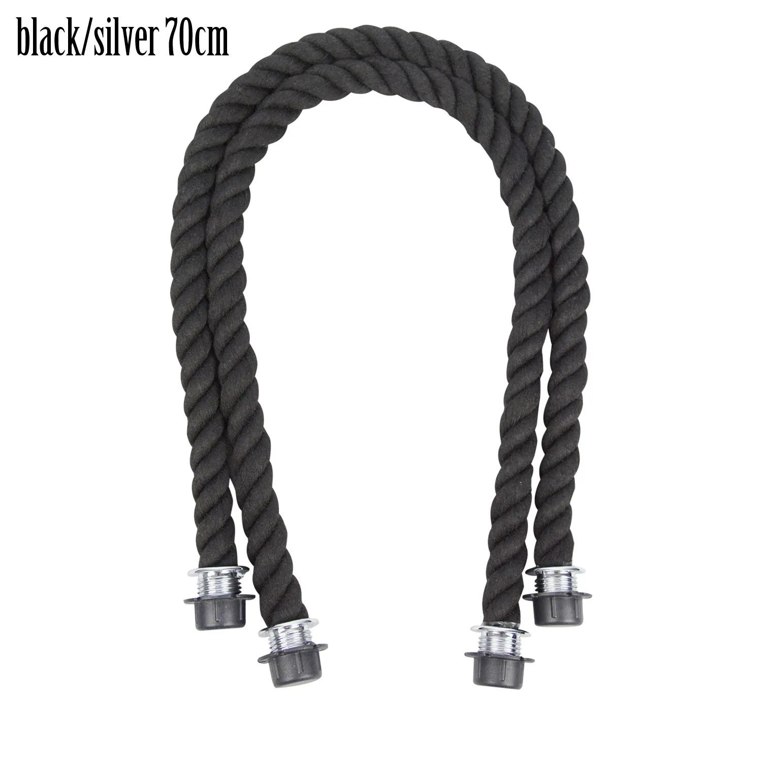 Black silver 70cm Новинка, 1 пара, длинная, короткая, черная, натуральная пеньковая веревка, ручка для O bag Obag, женская сумка, Классическая, Мини, EVA сумка - Цвет: Black silver 70cm