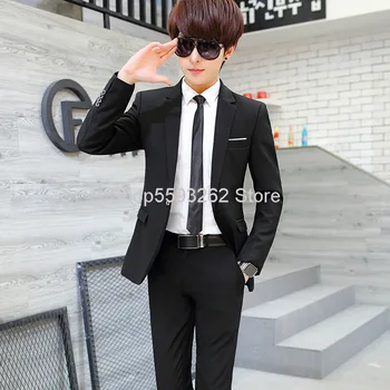 

17 Men Business Leisure Joker Suit Suit Male Slim Fit Suit Occupation Pack Two-piece Set