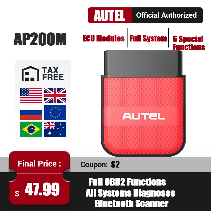 ￡39.21 Newest Version Autel Ap200m Bluetooth Obd2 Scanner Full Systems Obdii