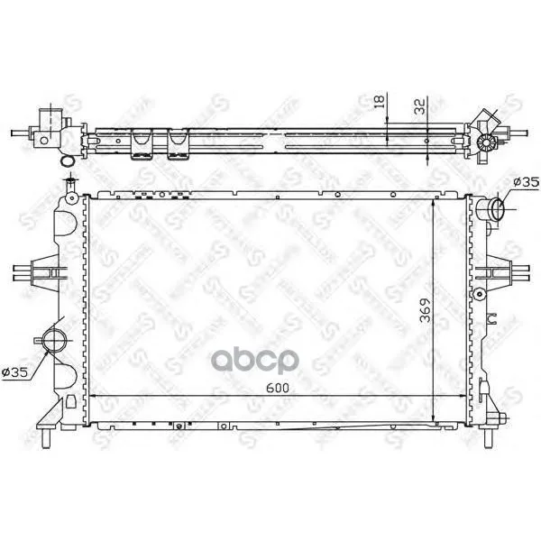 10-25268-Sx_радиатор Системы Охлаждения! Opel Astra 2.0i/Di 98-04/Zafira 99-01 Stellox 1025268sx Stellox арт. 1025268SX