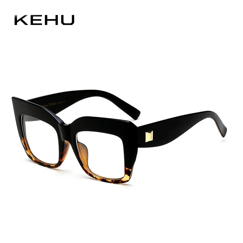 KEHU, негабаритные, кошачий глаз, очки для женщин, фирменный дизайн, большая оправа для очков, женские, черные, леопардовые, красные очки, оправа XH96