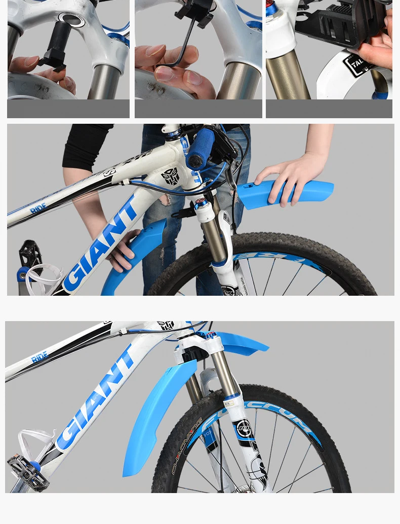 ROCKBROS MTB велосипедный Щиток с светодиодный задний фонарь для велосипеда крылья брызговик Велоспорт Горный велосипед Прочный Крыло Аксессуары для велосипеда