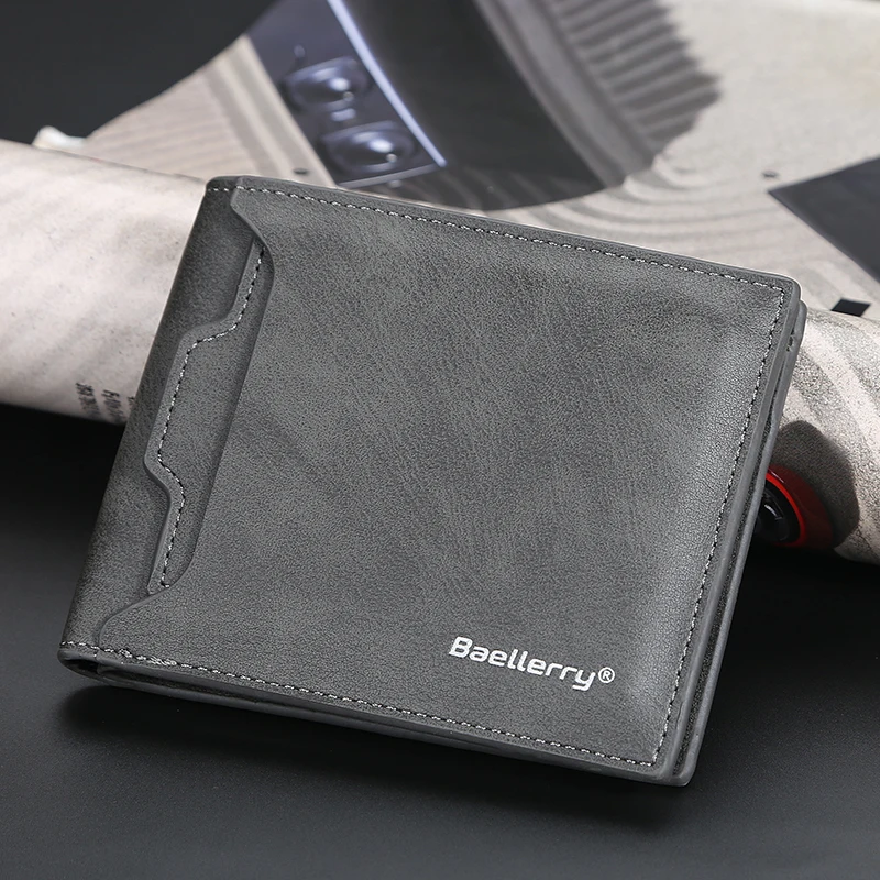 

Men short multiple cards open wallet thin money box simple zero wallet