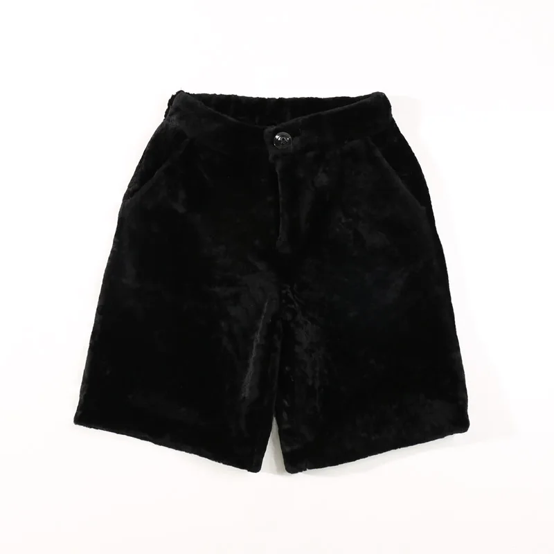 Spring 2021 New Sheared Cashmere Five-cent Pants Women's Fur One Real Leather Pants Wide Leg Pants Casual Lamb Boots