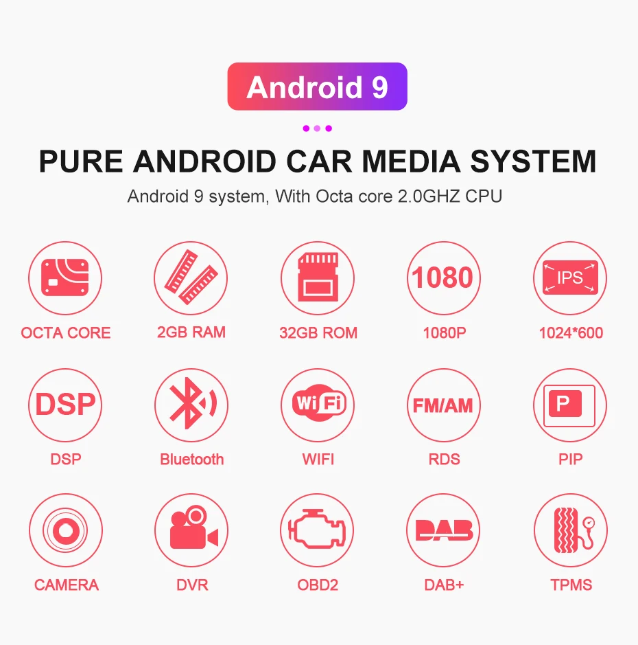 Sale Isudar 2 Din Auto Radio Android 9 For Fiat/Bravo 2007 2008 2009 2010 2011 2012 Car Multimedia DVD GPS Octa Core ROM 32G USB DVR 8